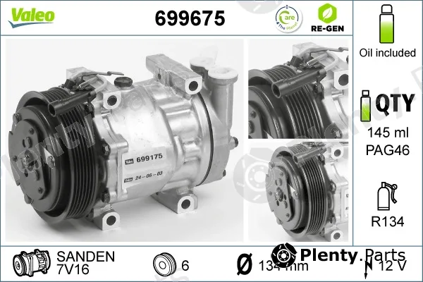Valeo 699675 — Compressor, air conditioning VALEO RE-GEN REMANUFACTURED
