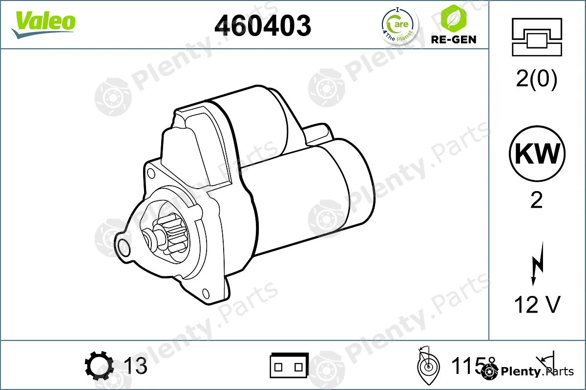 Valeo 460403 — Starter VALEO RE-GEN REMANUFACTURED