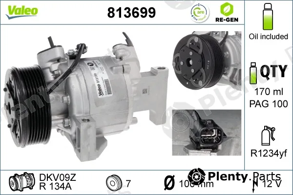 Valeo 813699 — Compressor, air conditioning VALEO RE-GEN REMANUFACTURED