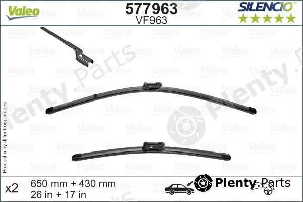 Valeo 577963 — Wiper Blade SILENCIO FLAT BLADE SET