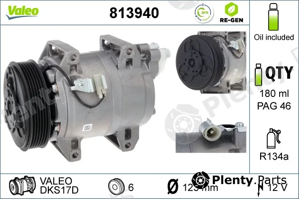 Valeo 813940 — Compressor, air conditioning VALEO RE-GEN REMANUFACTURED