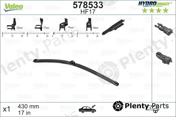 Valeo 578533 — Wiper Blade HYDROCONNECT