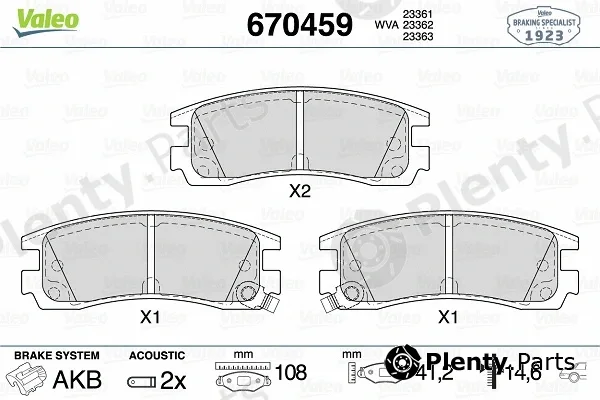 Valeo 670459 — Brake Pad Set, disc brake