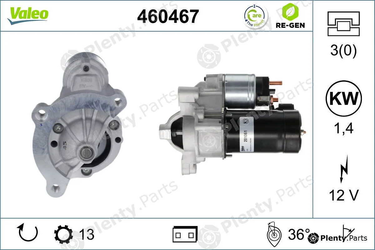 Valeo 460467 — Starter VALEO RE-GEN REMANUFACTURED