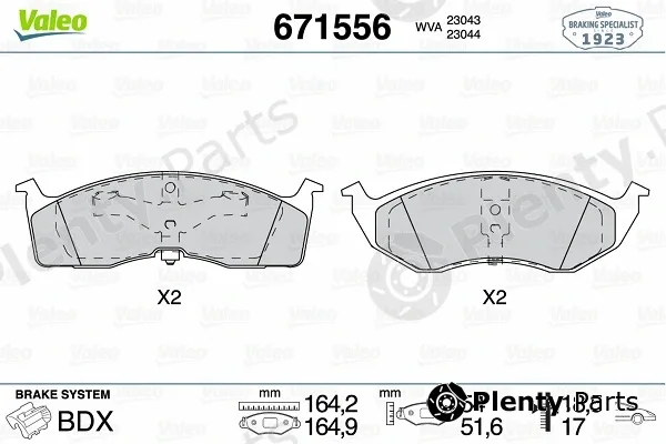 Valeo 671556 — Brake Pad Set, disc brake