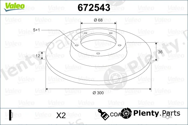 Valeo 672543 — Brake Disc COATED
