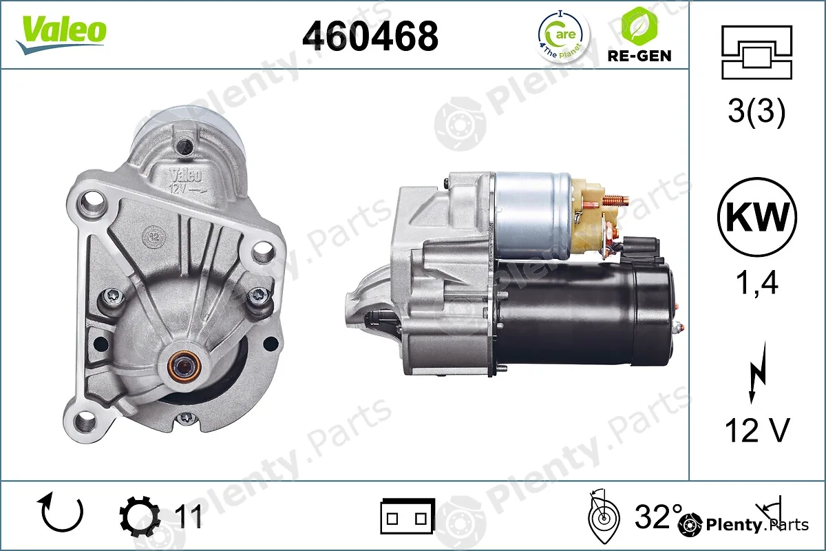 Valeo 460468 — Starter VALEO RE-GEN REMANUFACTURED
