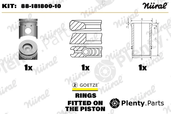 Nüral 88-181800-10 — Repair Set, piston/sleeve