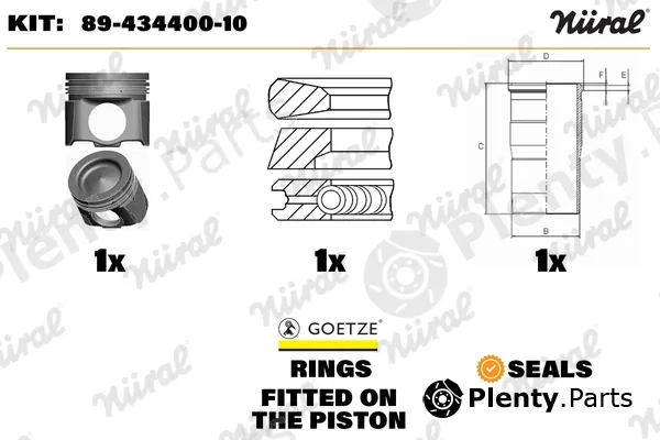 Nüral 89-434400-10 — Repair Set, piston/sleeve