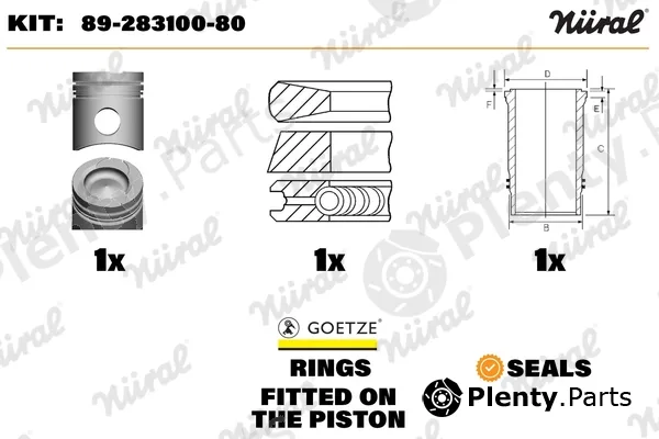 Nüral 89-283100-80 — Repair Set, piston/sleeve