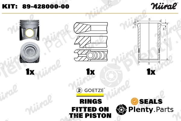 Nüral 89-428000-00 — Repair Set, piston/sleeve