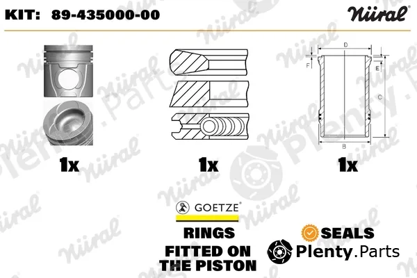 Nüral 89-435000-00 — Repair Set, piston/sleeve