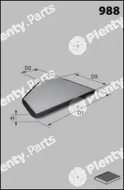 Mecafilter EAR7334 — Filter, cabin air