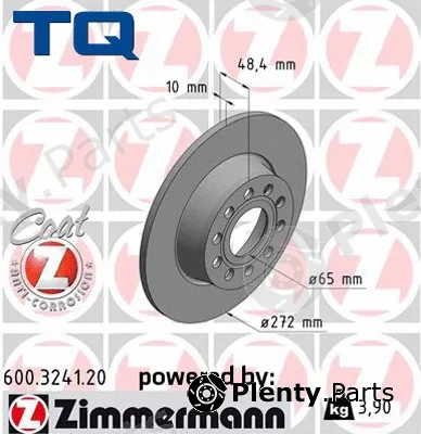 TQ TQ-BD0106 — Brake Disc DISK PLOČA VW TQ-BD0106 ZAD.GOLF VII 2.0TDI 12-> D272/10