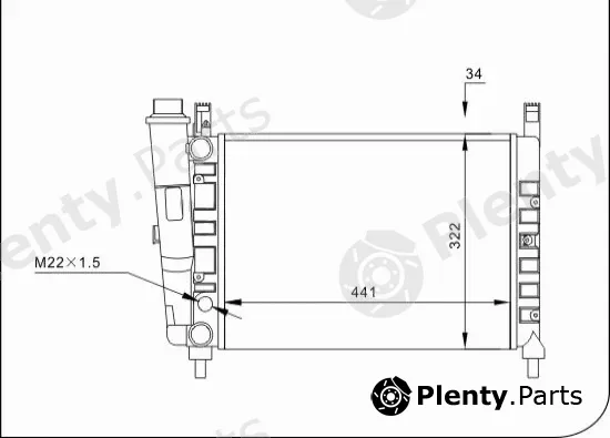 TQ TQ-YMLR106 — Radiator, engine cooling HLADNJAK FIAT UNO TQ-YMLR106 70/70IE/75 -AC BEZ INDICATORA