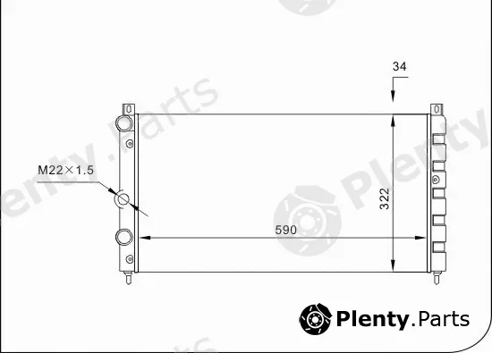 TQ TQ-YMLR159 — Radiator, engine cooling HLADNJAK ŠKODA FELICIA TQ-YMLR159 19D-AC/16+AC