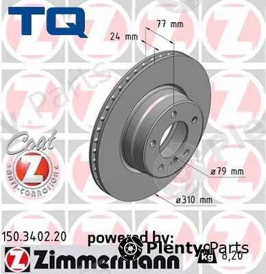 TQ TQ-BD0015 — Brake Disc DISK PLOČA BMW TQ-BD0015 PR.BMW 5 E60 03 -> D310/24
