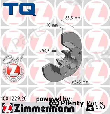 TQ TQ-BD0002 — Brake Disc DISK PLOČA VW TQ-BD0002 ZAD.A-4 1.9TD ->00 D245/10
