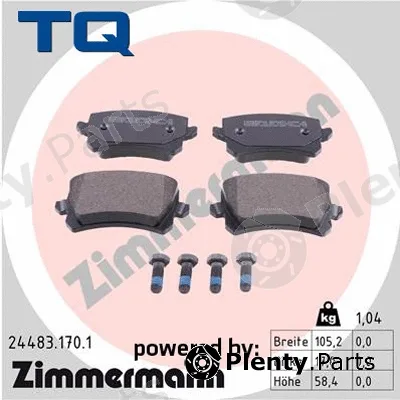 TQ TQ-BP0798 — Brake Pad Set, disc brake DISK PL. VW 24483.170.1 PASSAT (3G2) 1.4 TSI 14->  ZAD.