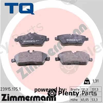 TQ TQ-BP0619 — Brake Pad Set, disc brake DISK PL BMW TQ-BP0619 PR. BMW 1 118D E87 04 ->