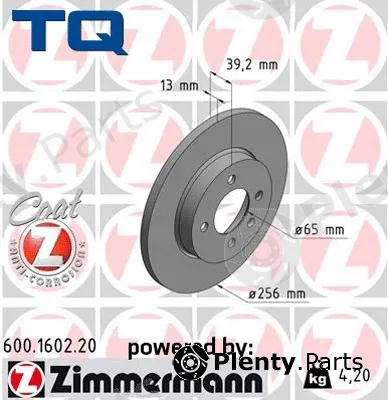 TQ TQ-BD1150 — Brake Disc DISK PLOČA VW TQ-BD1150 PR.GOLF 3,PASSAT 1.9TDI ->99 D256/13