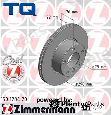 TQ TQ-BD0013 — Brake Disc DISK PLOČA BMW TQ-BD0013 PR.BMW 5 E39 95 -> D296/22