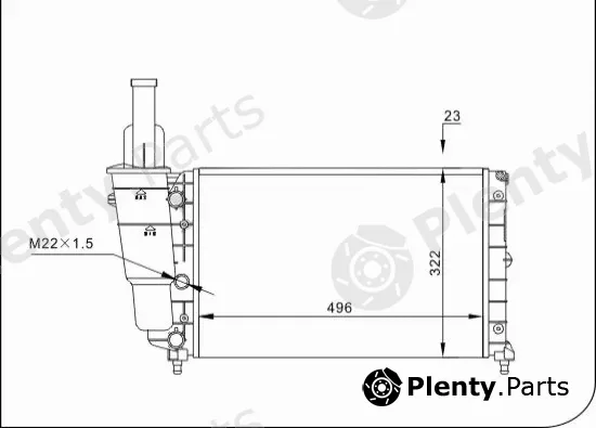 TQ TQ-YMLR069 — Radiator, engine cooling HLADNJAK FIAT PUNTO TQ-YMLR069 93-99 60 -AC