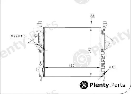 TQ TQ-YMLR132 — Radiator, engine cooling HLADNJAK RENAULT TWINGO TQ-YMLR132 -07 12 -AC +TERMO/+ODUŠAK