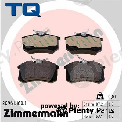 TQ TQ-BP0010 — Brake Pad Set, disc brake DISK PL RENAULT TQ-BP0010 ZAD.MEGANE 1.9DCI 03 ->