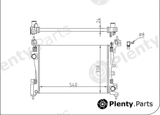 TQ TQ-YMLR415 — Radiator, engine cooling HLADNJAK CITROEN NEMO TQ-YMLR415 14 ;BIPPER/FIORINO/QUBO