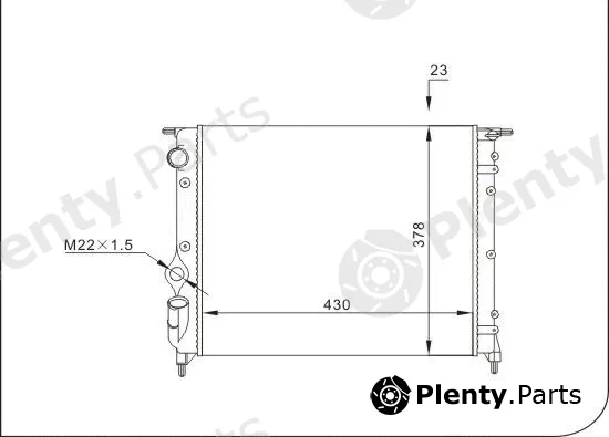 TQ TQ-YMLR156 — Radiator, engine cooling HLADNJAK RENAULT CLIO YMLR156 -98 12/14 RN/RT ;R19 12/14