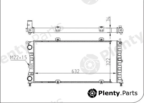 TQ TQ-YMLR411 — Radiator, engine cooling HLADNJAK FIAT PUNTO TQ-YMLR411 93-99 17D/17TD -AC ,4/97- +AC