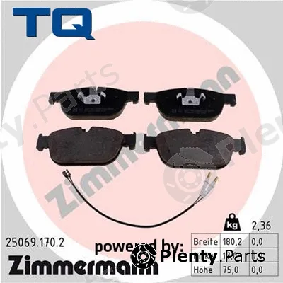 TQ TQ-BP0921 — Brake Pad Set, disc brake DISK PL. CITROEN 25069.170.2 DS5 1.6 THP 155 11-> 15 PR.