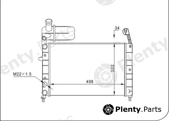 TQ TQ-YMLR173 — Radiator, engine cooling HLADNJAK FIAT TIPO TQ-YMLR173 14/16 S POSUDOM -AC