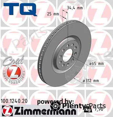TQ TQ-BD0134 — Brake Disc DISK PLOČA VW TQ-BD0134 PR.BORA 1.9TDI 00 -> D312/25