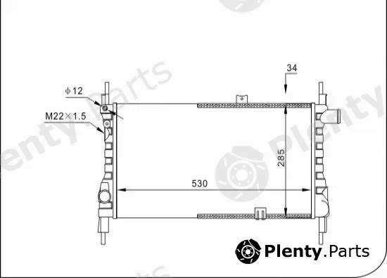 TQ TQ-YMLR061 — Radiator, engine cooling HLADNJAK OPEL KADETT TQ-YMLR061 E -90 12S-OHC/13/14