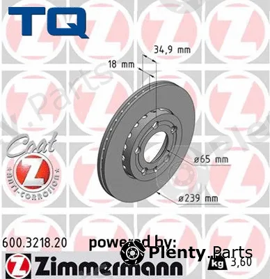 TQ TQ-BD0099 — Brake Disc DISK PLOČA VW TQ-BD0099 PR.POLO 1.2 01 -> D239/18