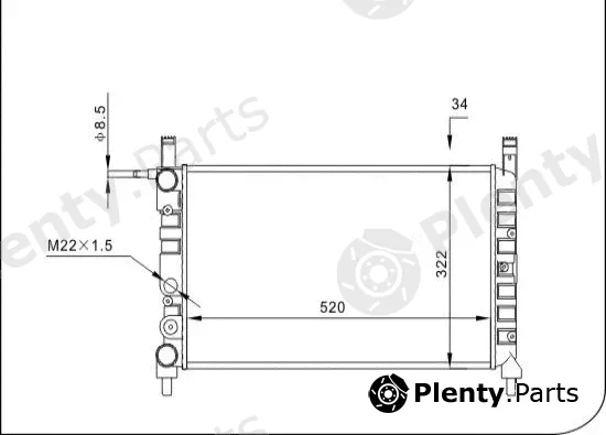 TQ TQ-YMLR195 — Radiator, engine cooling HLADNJAK FIAT UNO YMLR195 13D/TURBO IE ;FIORINO 94- 17D