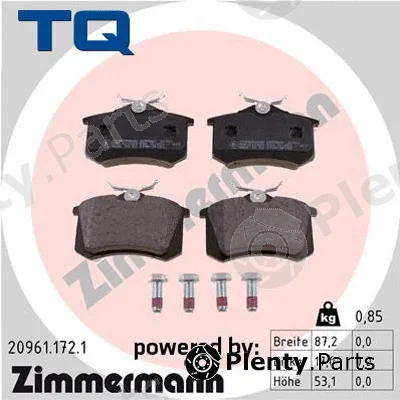 TQ TQ-BP0011 — Brake Pad Set, disc brake DISK PL VW TQ-BP0011 ZAD.A-3 1.8 96 ->17MM