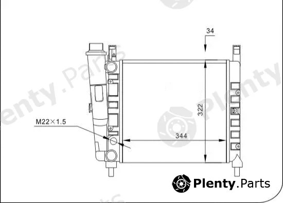 TQ TQ-YMLR107 — Radiator, engine cooling HLADNJAK FIAT UNO TQ-YMLR107 45 FIRE BEZ INDIKATORA