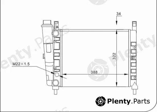 TQ TQ-YMLR065 — Radiator, engine cooling HLADNJAK FIAT UNO TQ-YMLR065 55/60/60FIRE