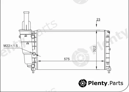 TQ TQ-YMLR067 — Radiator, engine cooling HLADNJAK FIAT PUNTO TQ-YMLR067 93-99 75/85 -AC ;55/60 +AC