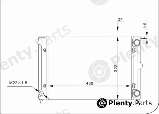 TQ TQ-YMLR014 — Radiator, engine cooling HLADNJAK VW GOLF TQ-YMLR014 2 16 -AC ;JETTA ;G1 15/16
