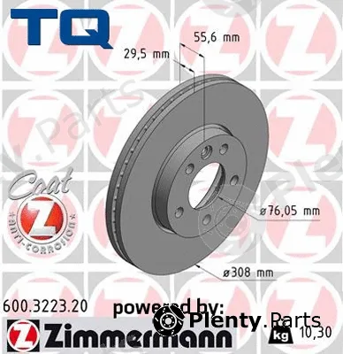 TQ TQ-BD0102 — Brake Disc DISK PLOČA VW TQ-BD0102 PR.T-5 1.9TDI ->09 03 -> D307,5/29,5