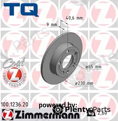 TQ TQ-BD0005 — Brake Disc DISK PLOČA VW TQ-BD0005 ZAD.GOLF IV 1.9 TDI 96 -> D232/9