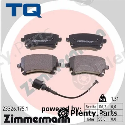 TQ TQ-BP0052 — Brake Pad Set, disc brake DISK PL VW TQ-BP0052 ZAD.T-5 1.9TDI 03 ->