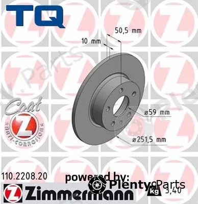 TQ TQ-BD0012 — Brake Disc DISK PLOČA ALFA TQ-BD0012 ZA.A-147,156 1.9 JTD 01 -> D252/10