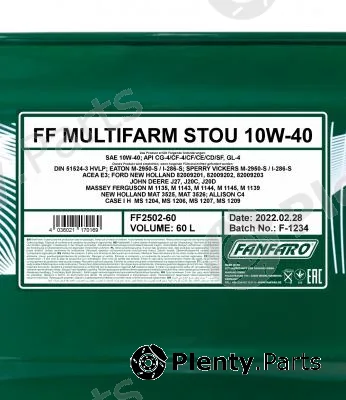 SCT - Mannol FF2502-60 — Engine Oil FANFARO MULTIFARM STOU 10W-40