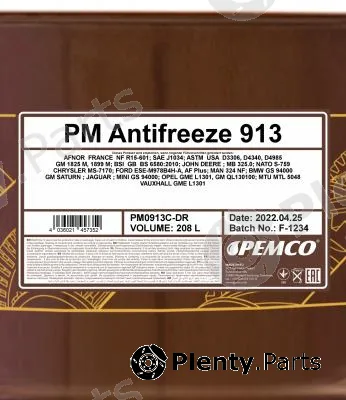 SCT - Mannol PM0913C-DR — Antifreeze PEMCO PM Antifreeze 913