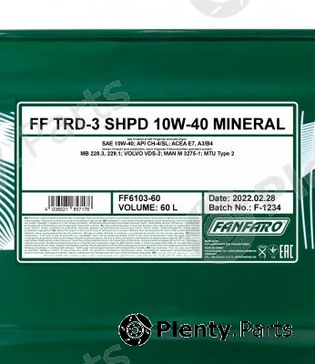 SCT - Mannol FF6103-60 — Engine Oil FANFARO TRD-3 SHPD 10W-40 Mineral